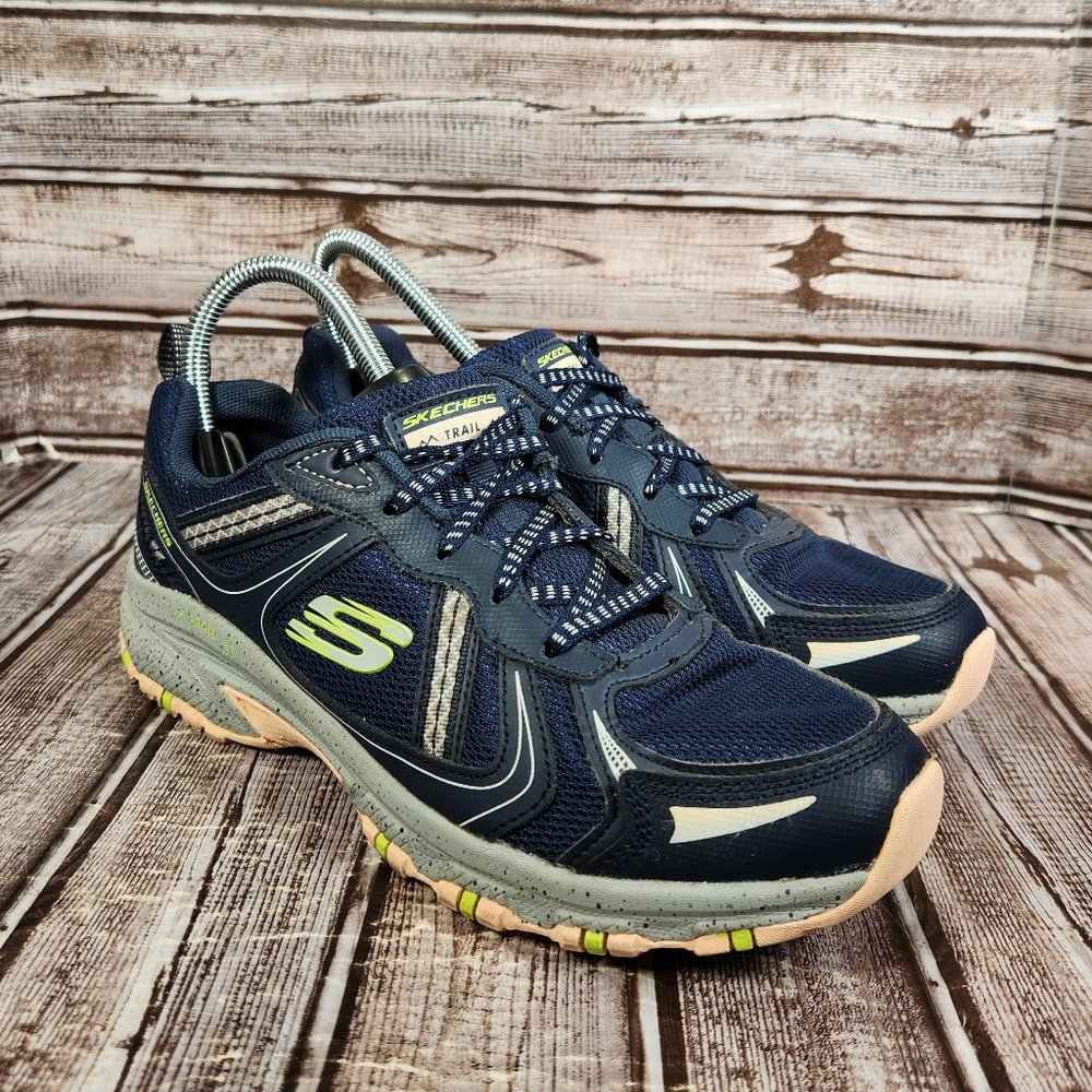 SKECHERS Hillcrest Vast Adventures Women's 8 Trail Hiking Shoes Navy Blue EUC